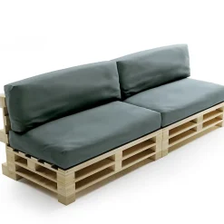 Best Bananair Coussins Palette Déhoussable Imperméable LOT x2 120x80cm/120x40cm Gris foncé
