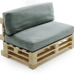 Discount Bananair Coussins Palette Déhoussable Imperméable LOT 120x80cm/120x40cm Gris clair