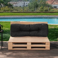 New Bananair Coussins palette dossier en polyester 120x40x15 cm noir