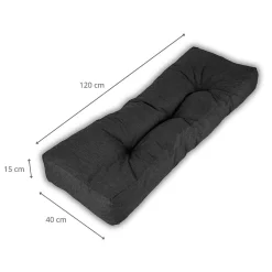 New Bananair Coussins palette dossier en polyester 120x40x15 cm noir
