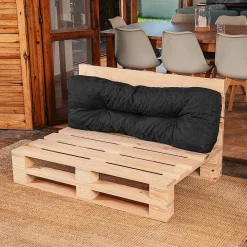New Bananair Coussins palette dossier en polyester 120x40x15 cm noir