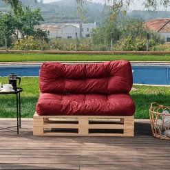 Sale Bananair Coussins palette lot en polyester 120x80x15 cm rouge