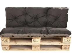Setgarden Coussins palettes 120x80 / 120x40cm coussins de palette Noir, coussins de canapé de jardin, coussin palette exterieur* Coussin Palette