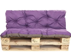 Setgarden Coussins palettes 120x50 / 120x40cm coussins de palette Violet, coussins de canapé de jardin, coussin palette exterieur* Coussin Palette