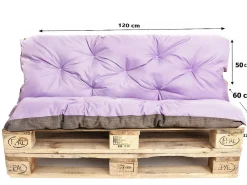 Setgarden Coussins palettes 120x60 / 120x50cm coussins de palette Violet clair, coussins de canapé de jardin, coussin palette exterieur* Coussin Palette