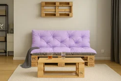 Setgarden Coussins palettes 120x60 / 120x50cm coussins de palette Violet clair, coussins de canapé de jardin, coussin palette exterieur* Coussin Palette