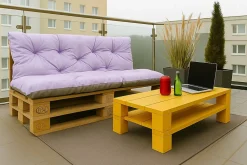 Setgarden Coussins palettes 120x60 / 120x50cm coussins de palette Violet clair, coussins de canapé de jardin, coussin palette exterieur* Coussin Palette