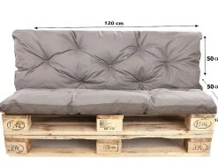 Setgarden Coussins palettes 120x50 / 120x50cm coussins de palette Gris, coussins de canapé de jardin, coussin palette exterieur* Coussin Palette
