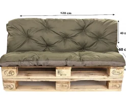 Setgarden Coussins palettes 120x60 / 120x40cm coussins de palette Vert, coussins de canapé de jardin, coussin palette exterieur* Coussin Palette