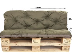 Setgarden Coussins palettes 120x80 / 120x50cm coussins de palette Vert, coussins de canapé de jardin, coussin palette exterieur* Coussin Palette