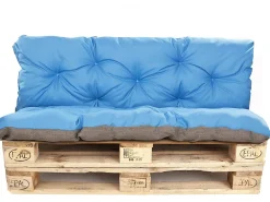 Setgarden Coussins palettes 120x50 / 120x50cm coussins de palette Bleu, coussins de canapé de jardin, coussin palette exterieur* Coussin Palette