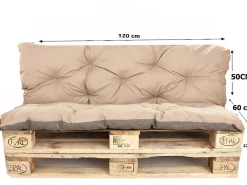 Setgarden Coussins palettes 120x60 / 120x50cm coussins de palette Beige, coussins de canapé de jardin, coussin palette exterieur* Coussin Palette