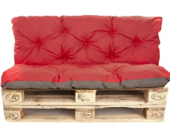 Setgarden Coussins palettes 120x60 / 120x60cm coussins de palette Rouge, coussins de canapé de jardin, coussin palette exterieur* Coussin Palette