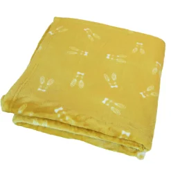 Poyet Motte Couverture bébé aux impressions de lapins (75x100 cm - Jaune)* Plaid Canapé
