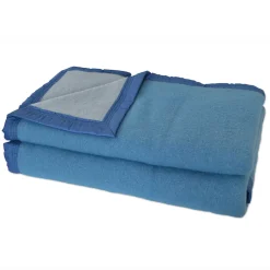 Online Poyet Motte Couverture en 100% pure laine vierge 500g/m² (220x240 cm - Bleu)
