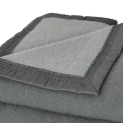 Poyet Motte Couverture en 100% pure laine vierge 500g/m² (220x240 cm - Gris anthracite)* Plaid Laine