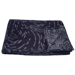 Online Home Maison Couverture laine Mérinos très douce (220x240 cm - Bleu Marine)