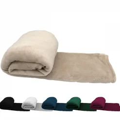 Vivezen Couverture, plaid polaire 220 x 240 cm en flanelle ultra doux - Beige -* Plaid