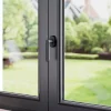 GoodHome Crémone de fenêtre Minzh aluminium noir L.12cm* Poignée De Fenêtre