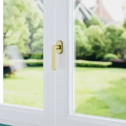 Sale GoodHome Crémone de fenêtre Minzh aluminium doré satin L.12cm