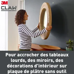 3M Crochet à enfoncer claw 20kg 4 pièces* Fixation Décoration Murale
