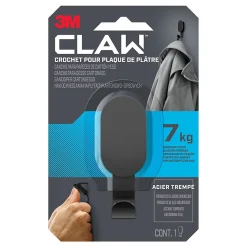 3M Crochet de fixation noir en acier trempé pour plaque de plâtre Claw 7Kg* Fixation Décoration Murale