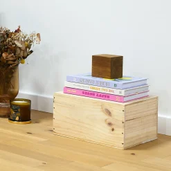 New Woodbord Cube Bois de Teck Huilé - 9X9X9cm - Objet Décoratif à Poser