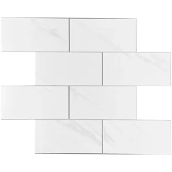 Sale D-C-Fix Dalle adhésive murale Wall Tiles premium ® effet marbre blanc L.34,5 x l.30cm