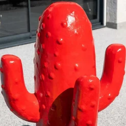 Wanda Collection Déco jardin cactus rouge grand modèle 105cm* Statue Décorative