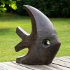 Discount Wanda Collection Déco moderne jardin statue poisson petit modèle brun 50cm