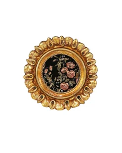 Best Emdedesign Décoration murale cadre doré couronne fleurs Emde