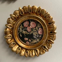 Best Emdedesign Décoration murale cadre doré couronne fleurs Emde