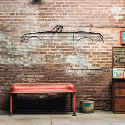 Shape Paris DÉCORATION MURALE EN MÉTAL - Silhouette de voiture - MG B Cabriolet 1970 - 80 CM* Objet Décoratif Mural