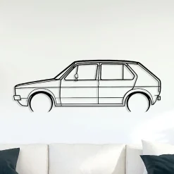 Shape Paris DÉCORATION MURALE EN MÉTAL - Silhouette de voiture - Golf MK1 1976 détaillée - 80 cm - Édition limitée* Objet Décoratif Mural