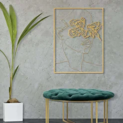 Mauro Ferretti Décoration murale en métal Gold face 60x1x80 cm* Objet Décoratif Mural