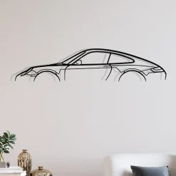 Shape Paris DÉCORATION MURALE EN MÉTAL - Silhouette de voiture - 911 carrera mod 997* Objet Décoratif Mural
