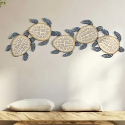 Clearance Mauro Ferretti Décoration murale en métal Tartarughe 111.5x6.3x43 cm