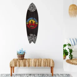 Déclina DECLINA, Planche de Surf Décorative, Décoration murale, impression sur aluminium, Planche surf déco Sunshine Beach, 100x30 cm* Objet Décoratif Mural