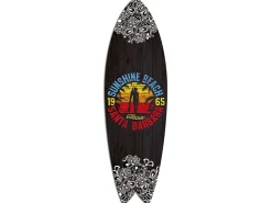 Déclina DECLINA, Planche de Surf Décorative, Décoration murale, impression sur aluminium, Planche surf déco Sunshine Beach, 100x30 cm* Objet Décoratif Mural