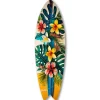 Déclina DECLINA, planche surf decorative, impression sur alu-dibond, deco murale, Planche Surf Décorative aux Fleurs Tropicales, 100x30 cm* Objet Décoratif Mural