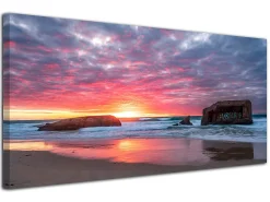 Discount Déclina DECLINA, Tableau toile imprimée Paysage, Tableau déco toile Sunset, 100x50 cm