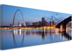 Déclina DECLINA, Tableau toile imprimée, Tableau toile photo panoramique St. Louis City, 80x30 cm* Tableau Déco