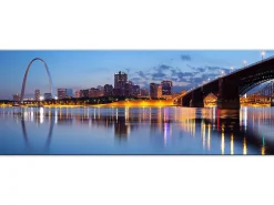 Déclina DECLINA, Tableau toile imprimée, Tableau toile photo panoramique St. Louis City, 80x30 cm* Tableau Déco