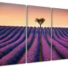 Déclina DECLINA, Tableau toile imprimée Paysage, Tableau triptyque Champs de Lavande, 90x60 cm* Tableau Déco