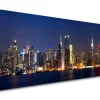 Déclina DECLINA, Tableau toile imprimée, Tableau toile panoramique Manhattan de nuit, 100x35 cm* Tableau Déco
