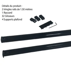 Best Secodir DECORAIL - Tringle Rail Rideau Discret 3 m - Aluminium