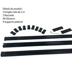 Discount Secodir DECORAIL - Tringle Rail Rideau Discret 6 m - Aluminium