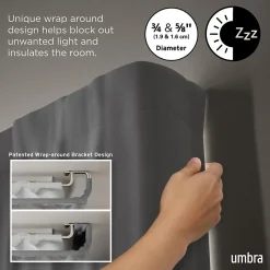 Umbra Double tringle à rideaux D25mm extensible argenté, 167-365cm* Barre À Rideau Extensible