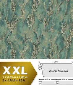 Clearance Edem 421ST28 Papier peint à motifs graphiques légèrement texturé effet métallique 10,65 m2