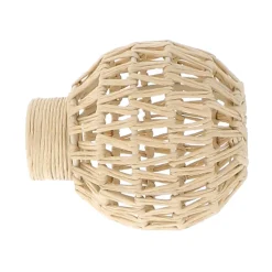 Sale GoodHome Embout cage pour barre à rideau Volos bois de hêtre blanc Ø28mm